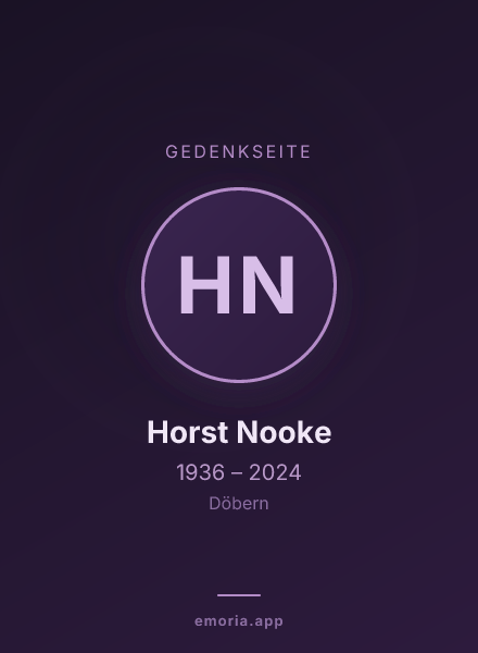 Gedenkportrait von Horst Nooke