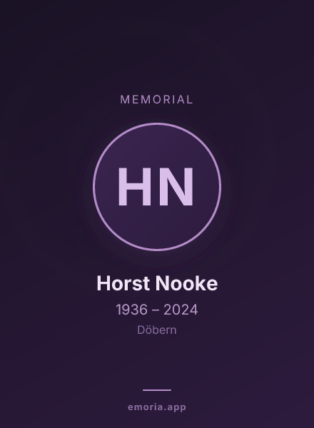 Memorial portrait of Horst Nooke