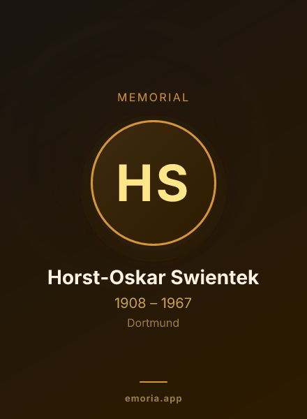Memorial portrait of Horst-Oskar Swientek