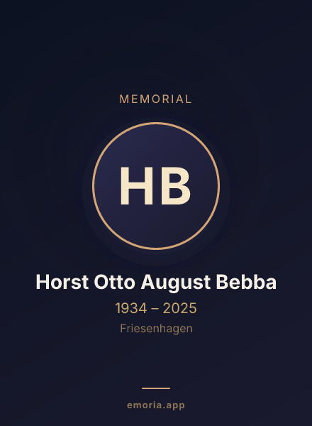 Memorial portrait of Horst Otto August Bebba