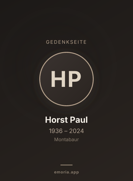 Gedenkportrait von Horst Paul
