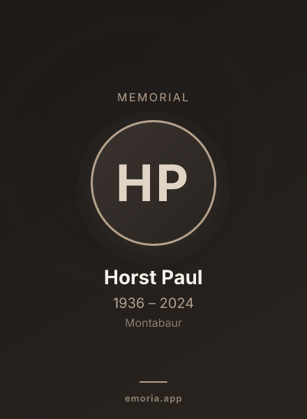 Memorial portrait of Horst Paul