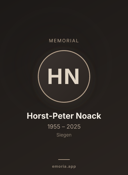 Memorial portrait of Horst-Peter Noack