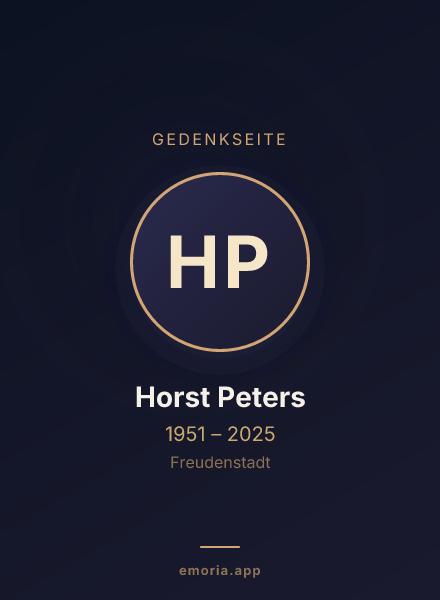 Gedenkportrait von Horst Peters