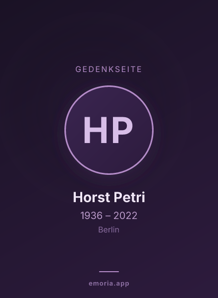Gedenkportrait von Horst Petri