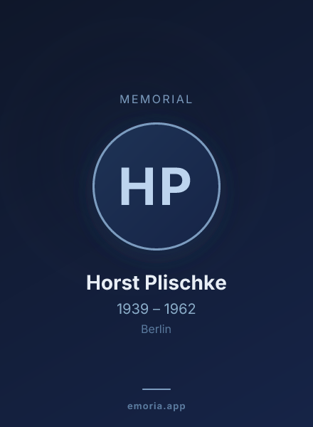 Memorial portrait of Horst Plischke