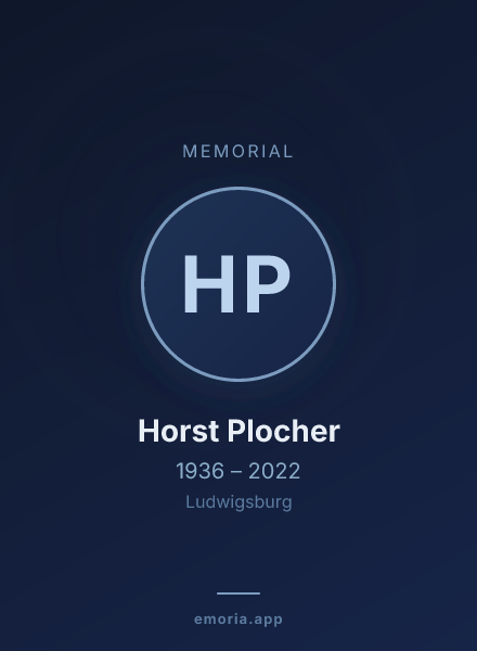 Memorial portrait of Horst Plocher