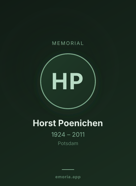 Memorial portrait of Horst Poenichen