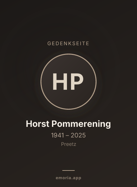 Gedenkportrait von Horst Pommerening