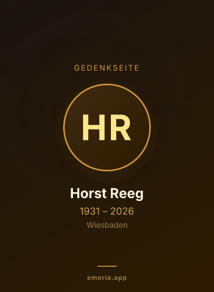 Gedenkportrait von Horst Reeg