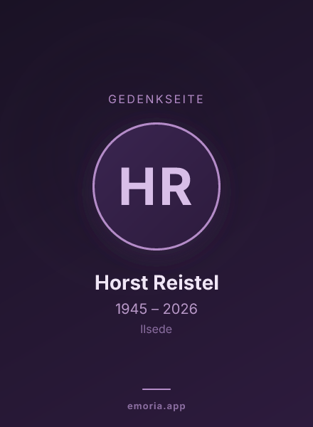 Gedenkportrait von Horst Reistel