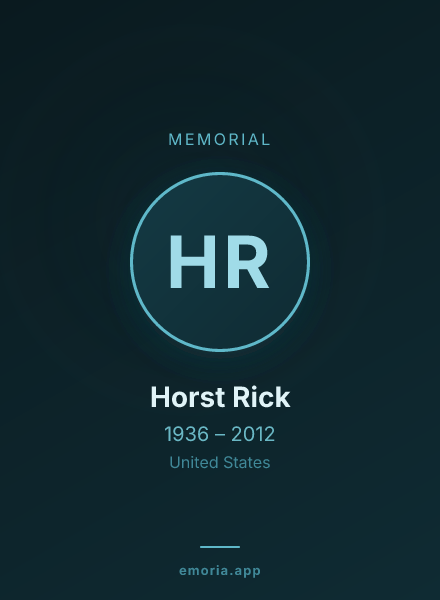 Memorial portrait of Horst Rick