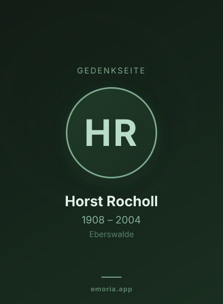 Gedenkportrait von Horst Rocholl