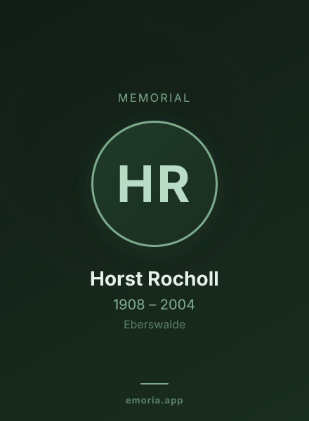 Memorial portrait of Horst Rocholl