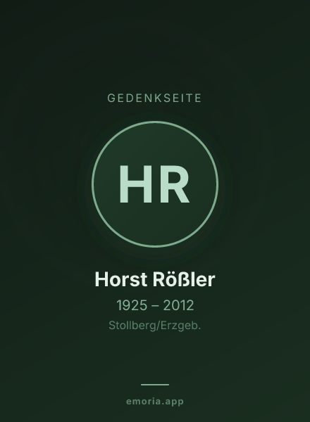 Gedenkportrait von Horst Rößler