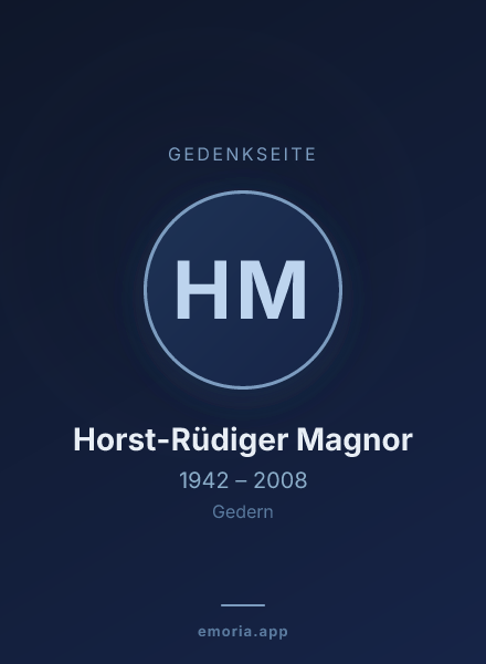 Gedenkportrait von Horst-Rüdiger Magnor