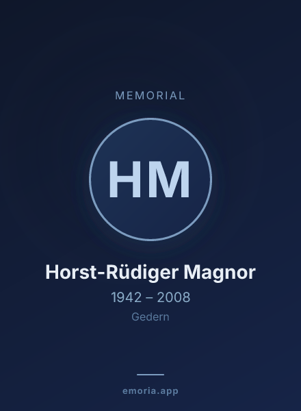 Memorial portrait of Horst-Rüdiger Magnor