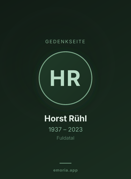 Gedenkportrait von Horst Rühl