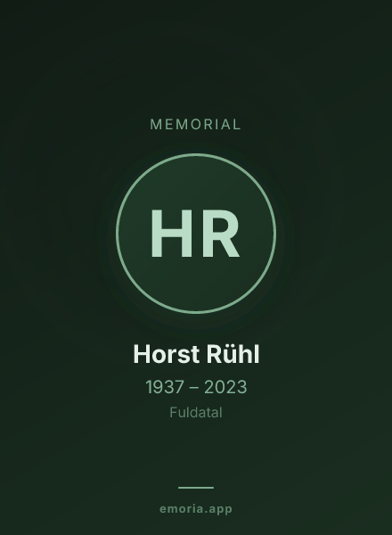 Memorial portrait of Horst Rühl