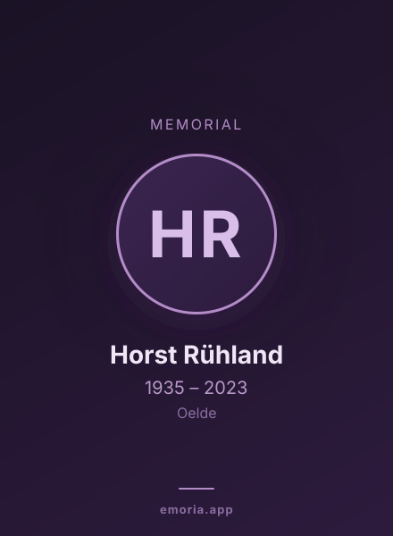Memorial portrait of Horst Rühland