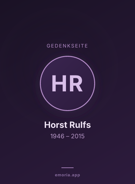 Gedenkportrait von Horst Rulfs