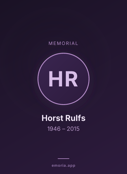 Memorial portrait of Horst Rulfs