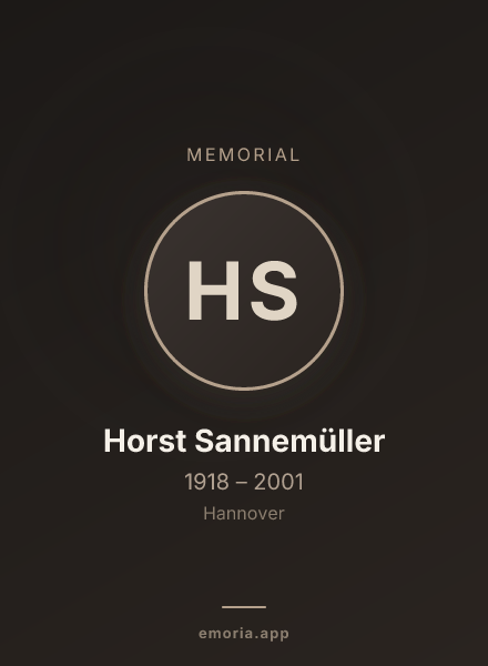 Memorial portrait of Horst Sannemüller