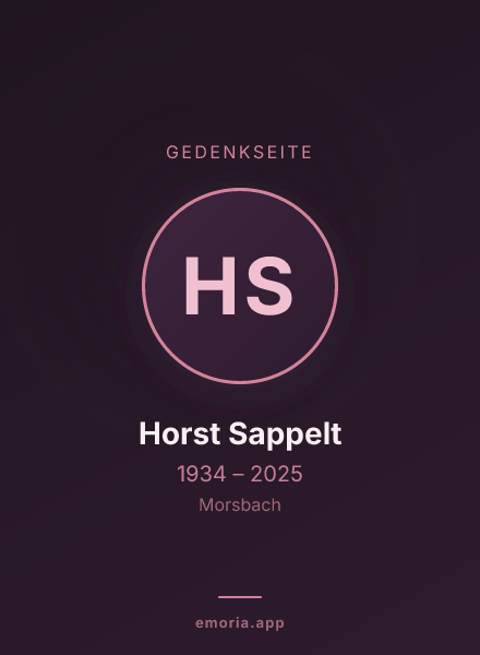Gedenkportrait von Horst Sappelt
