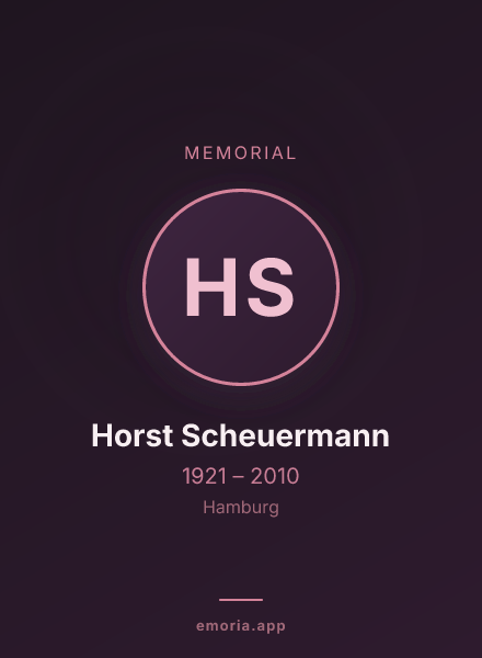 Memorial portrait of Horst Scheuermann