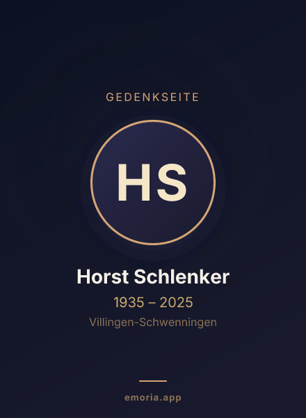 Gedenkportrait von Horst Schlenker