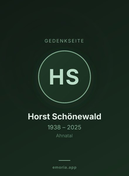 Gedenkportrait von Horst Schönewald
