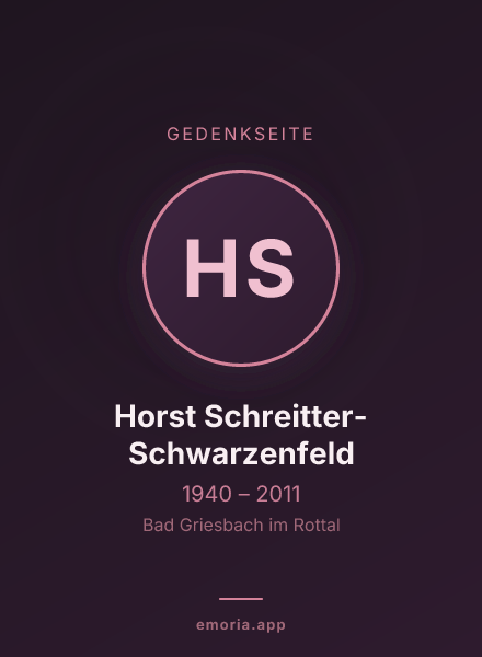 Gedenkportrait von Horst Schreitter-Schwarzenfeld