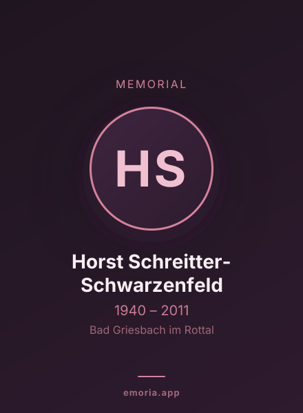 Memorial portrait of Horst Schreitter-Schwarzenfeld
