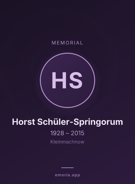 Memorial portrait of Horst Schüler-Springorum
