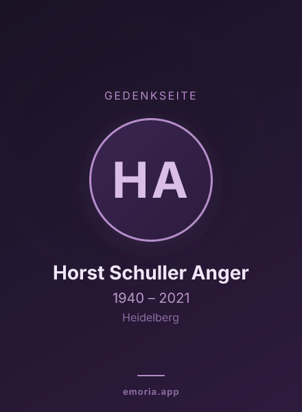Gedenkportrait von Horst Schuller Anger