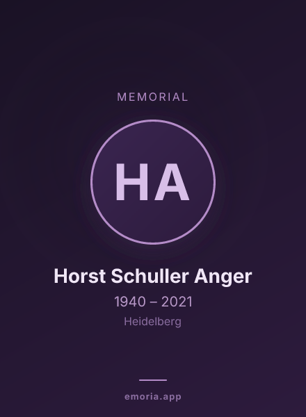 Memorial portrait of Horst Schuller Anger