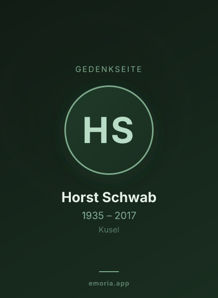 Gedenkportrait von Horst Schwab
