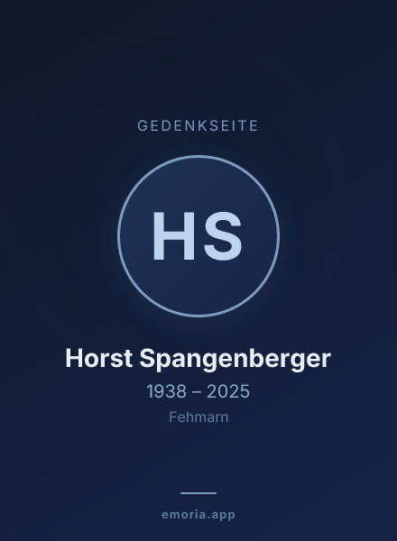 Gedenkportrait von Horst Spangenberger