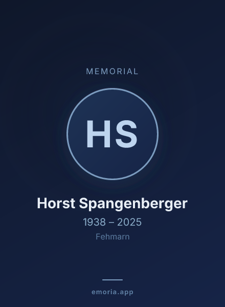 Memorial portrait of Horst Spangenberger