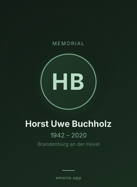 Memorial portrait of Horst Uwe Buchholz
