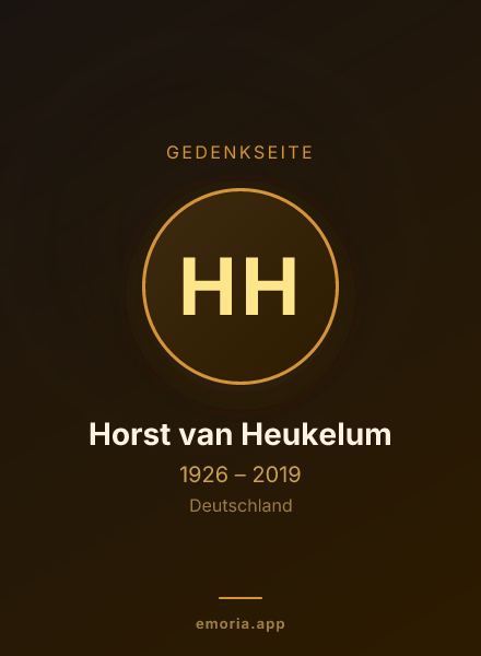 Gedenkportrait von Horst van Heukelum