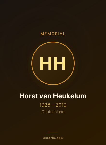 Memorial portrait of Horst van Heukelum