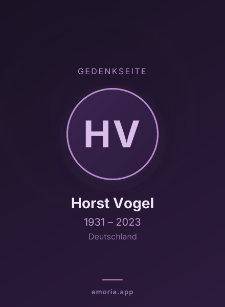 Gedenkportrait von Horst Vogel