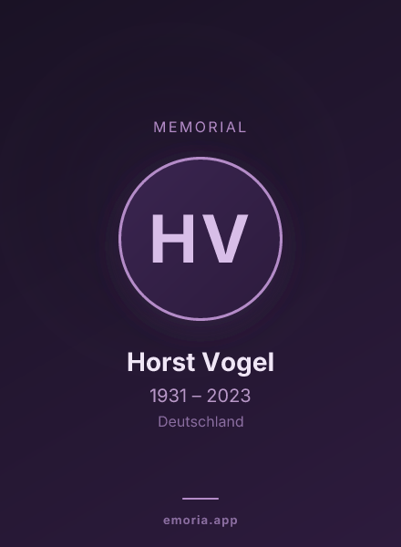 Memorial portrait of Horst Vogel