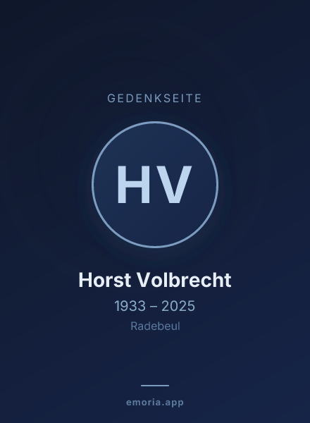 Gedenkportrait von Horst Volbrecht