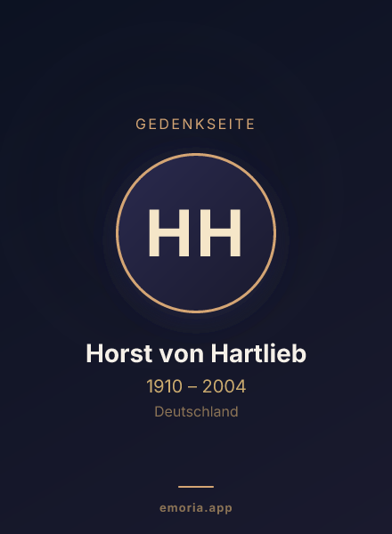 Gedenkportrait von Horst von Hartlieb
