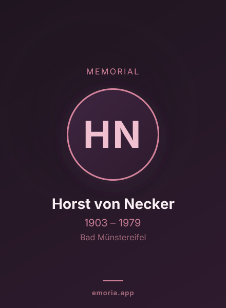 Memorial portrait of Horst von Necker