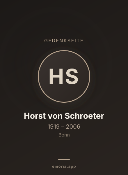 Gedenkportrait von Horst von Schroeter