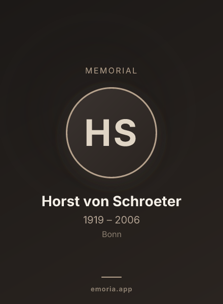 Memorial portrait of Horst von Schroeter