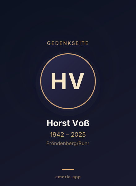 Gedenkportrait von Horst Voß